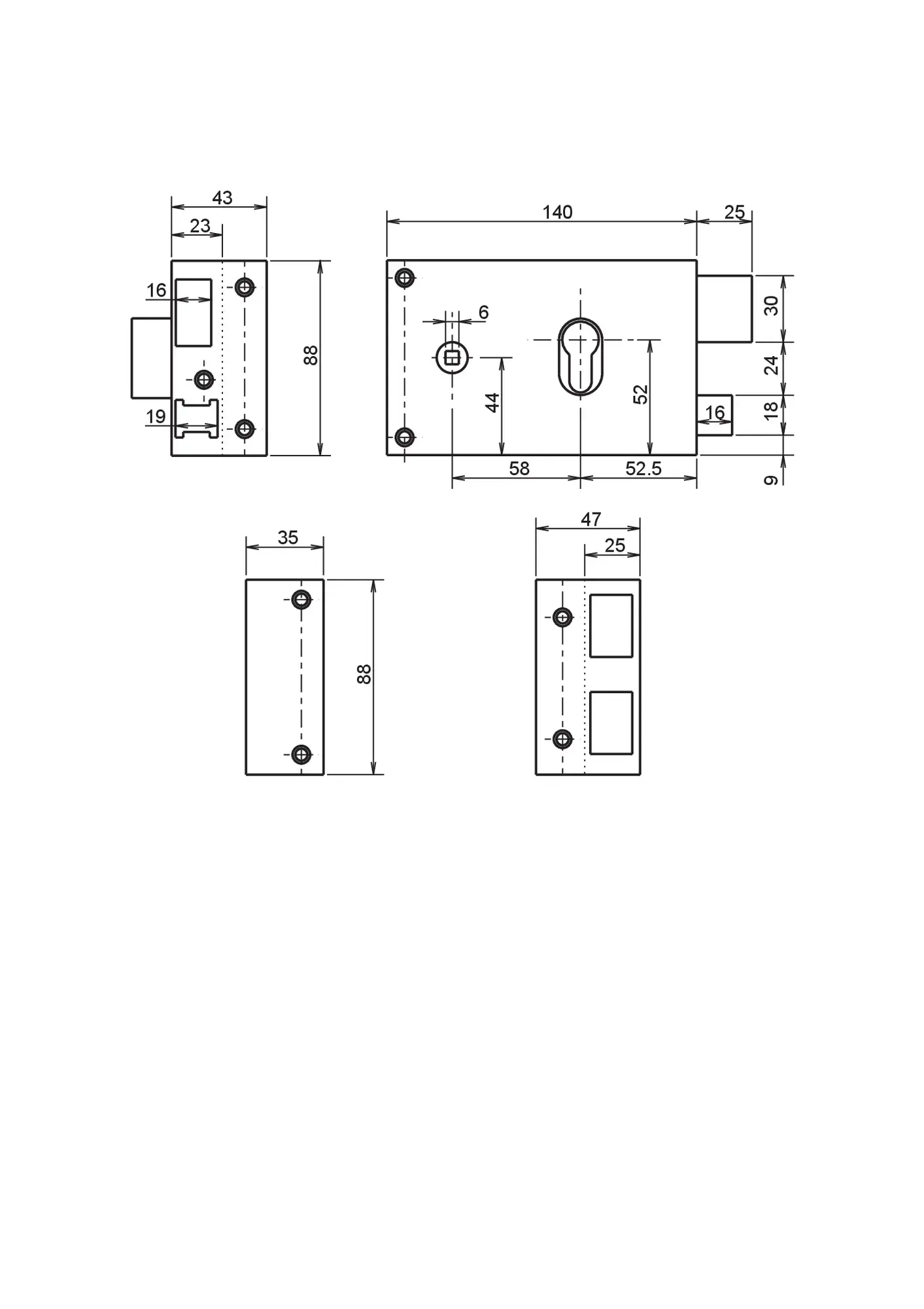 Metalux 9762 - Rim Locks - DOM